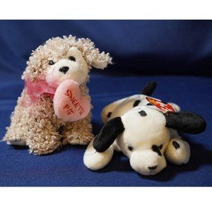 TY Beanie Babies Dotty‎ the Dalmation and Snookums the Dog -No Issues